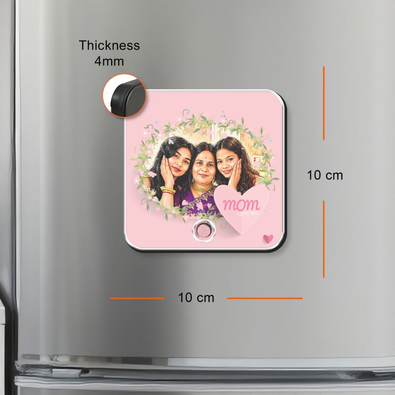 Personalized Mom Photo Musical Fridge Magnet Rechargeable Audio Gift